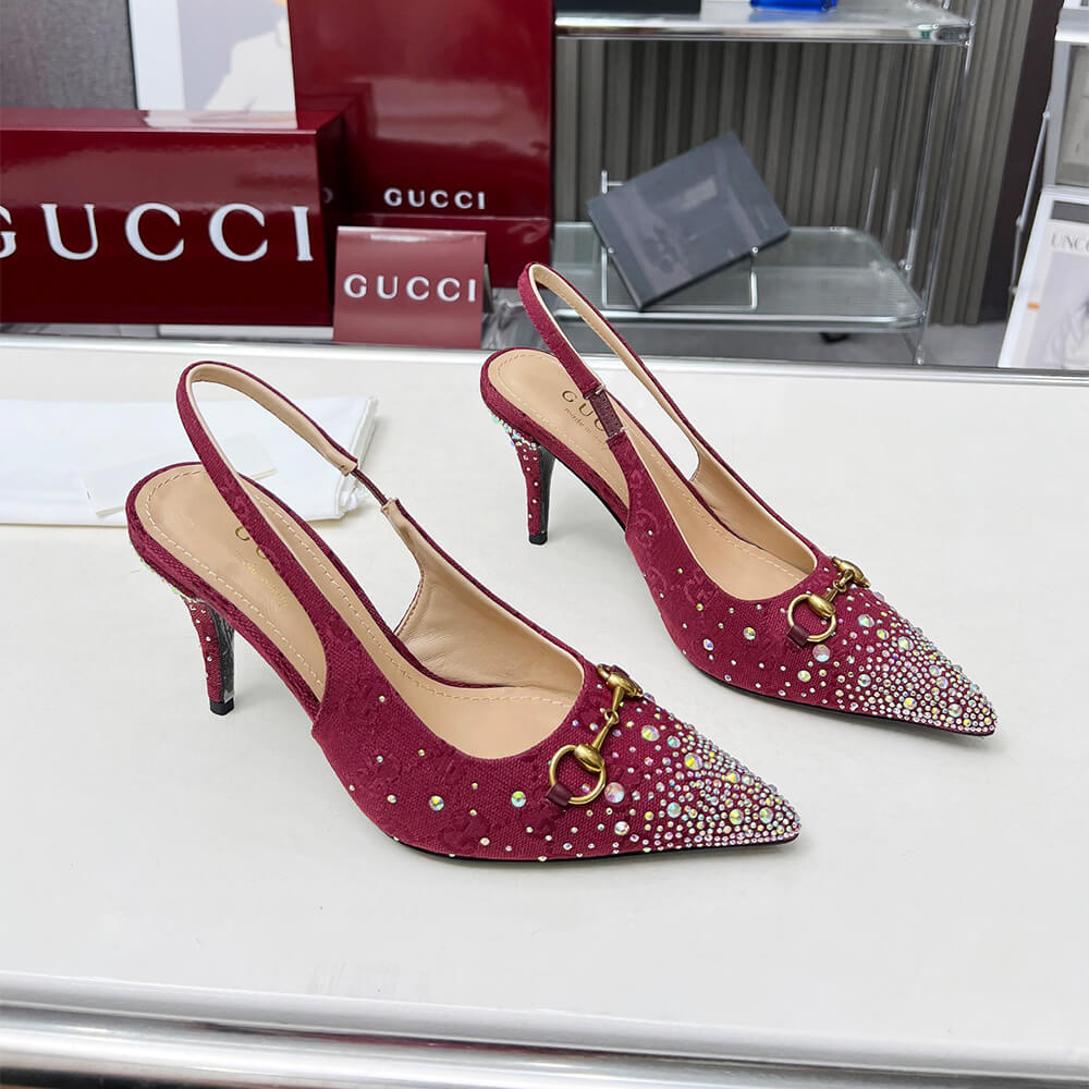 Gucci Women s slingback pump with crystal Horsebit